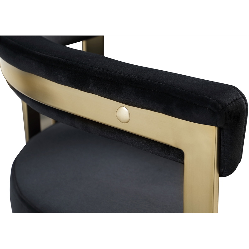 Meridian Furniture Marcello Black Velvet Dining Chair (Set of 2)