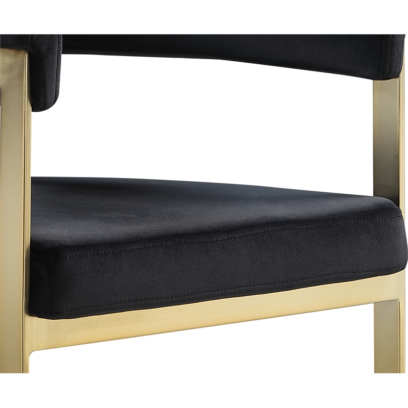 Meridian Furniture Marcello Black Velvet Dining Chair (Set of 2)