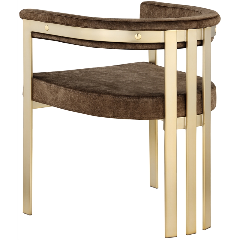 Meridian Furniture Marcello Brown Velvet Dining Chair (Set of 2)