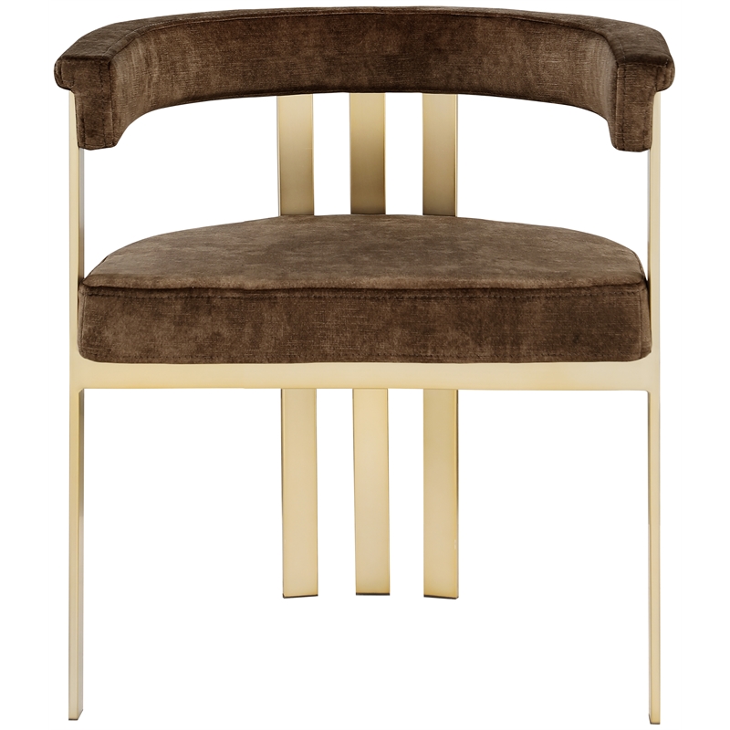 Meridian Furniture Marcello Brown Velvet Dining Chair (Set of 2)