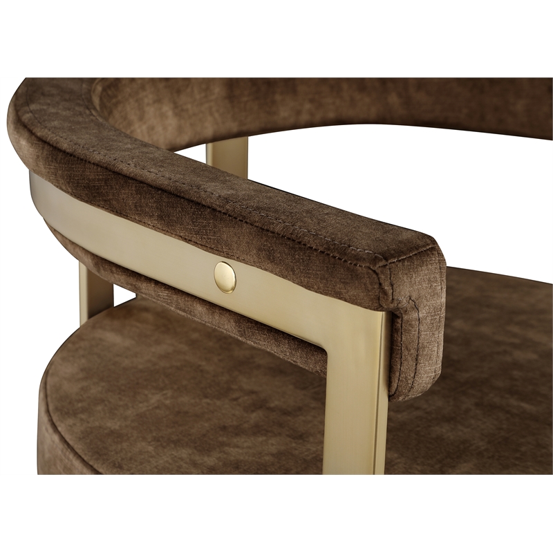 Meridian Furniture Marcello Brown Velvet Dining Chair (Set of 2)