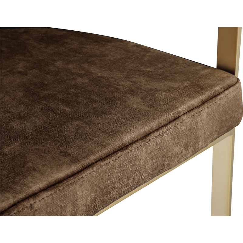 Meridian Furniture Marcello Brown Velvet Dining Chair (Set of 2)