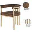 Meridian Furniture Marcello Brown Velvet Dining Chair (Set of 2)