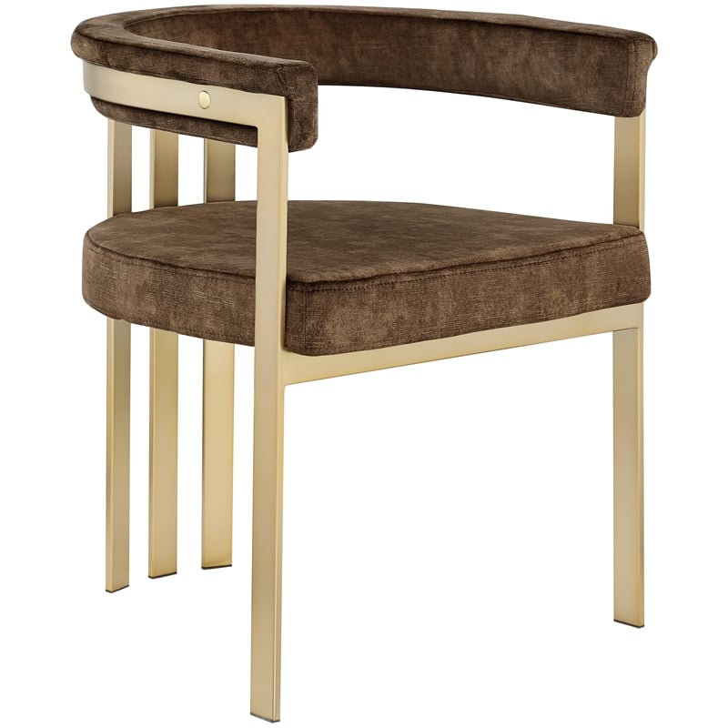 Meridian Furniture Marcello Brown Velvet Dining Chair (Set of 2)