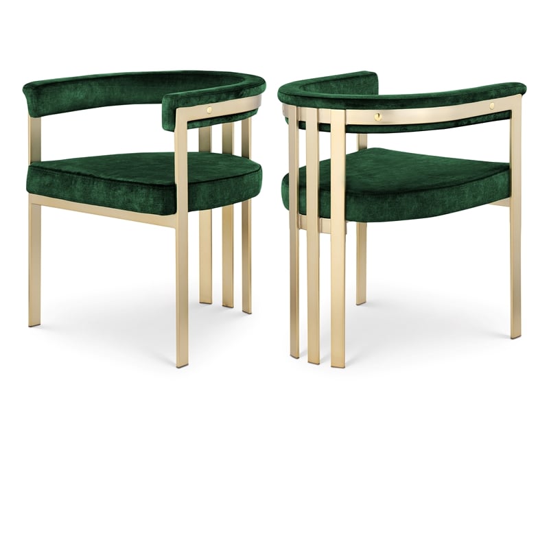 Meridian Furniture Marcello Green Velvet Dining Chair (Set of 2)