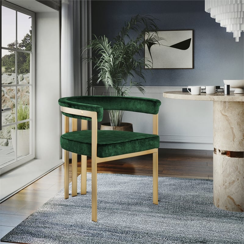 Meridian Furniture Marcello Green Velvet Dining Chair (Set of 2)