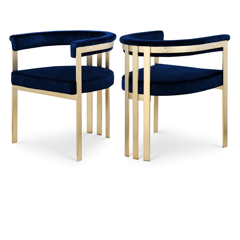 Meridian Furniture Marcello Navy Velvet Dining Chair (Set of 2)
