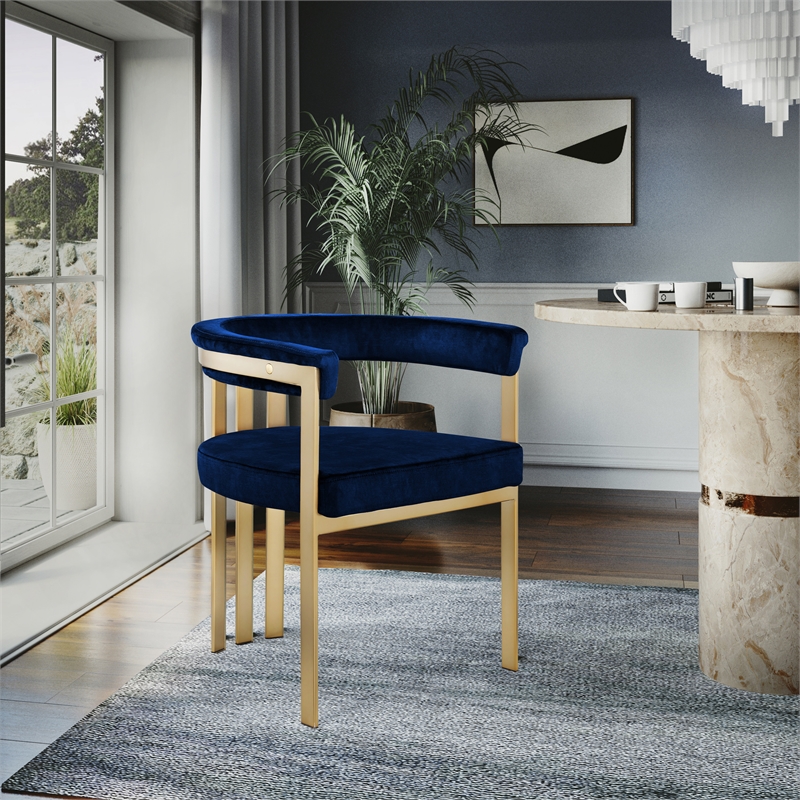 Meridian Furniture Marcello Navy Velvet Dining Chair (Set of 2)