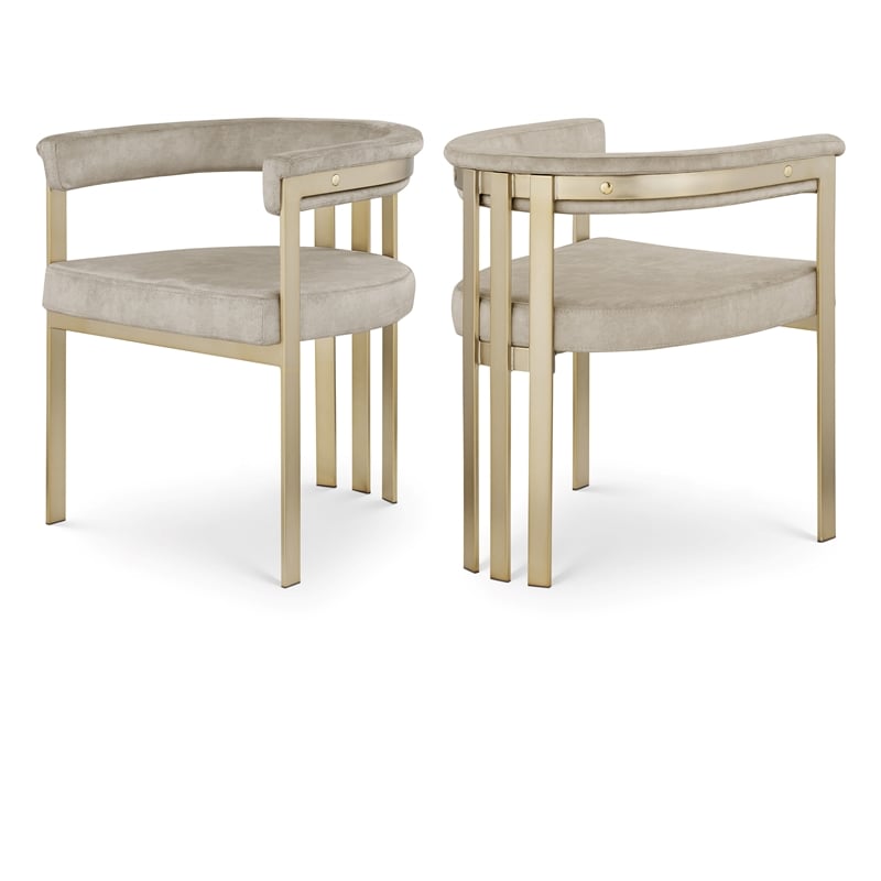 Meridian Furniture Marcello Stone Velvet Dining Chair (Set of 2)