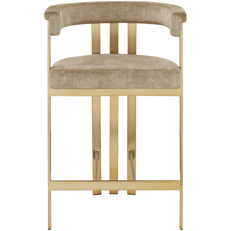 Meridian Furniture Marcello Beige Velvet Counter Stool (Set of 2)