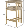 Meridian Furniture Marcello Beige Velvet Counter Stool (Set of 2)