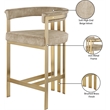 Meridian Furniture Marcello Beige Velvet Counter Stool (Set of 2)