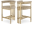 Meridian Furniture Marcello Beige Velvet Counter Stool (Set of 2)