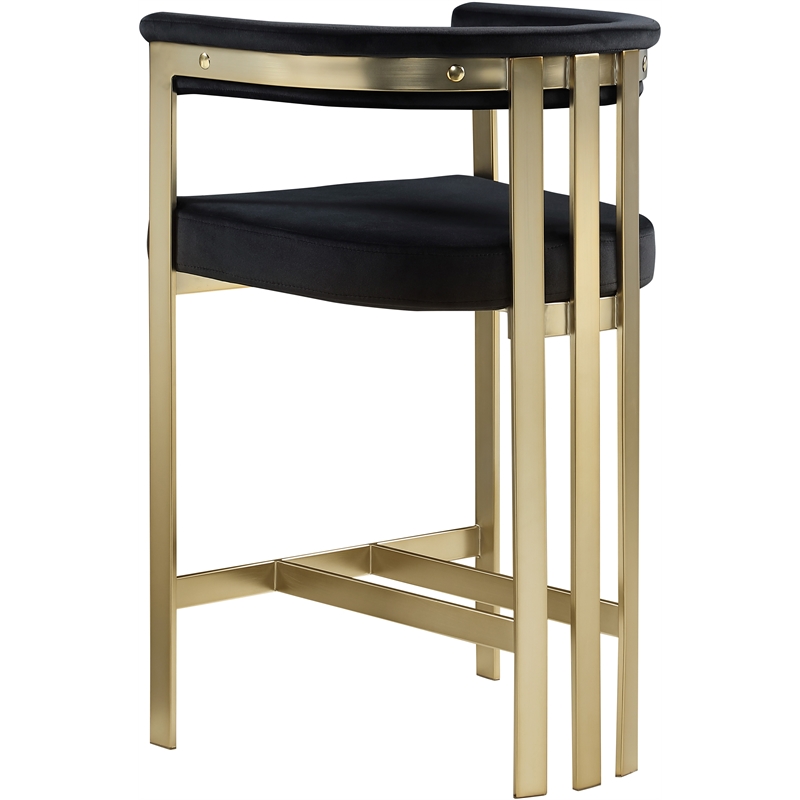 Meridian Furniture Marcello Black Velvet Counter Stool (Set of 2)