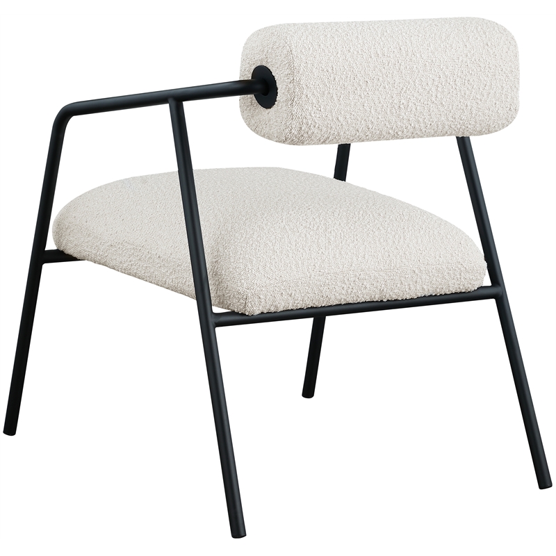 Meridian Furniture Carly Cream Boucle Fabric Accent Chair