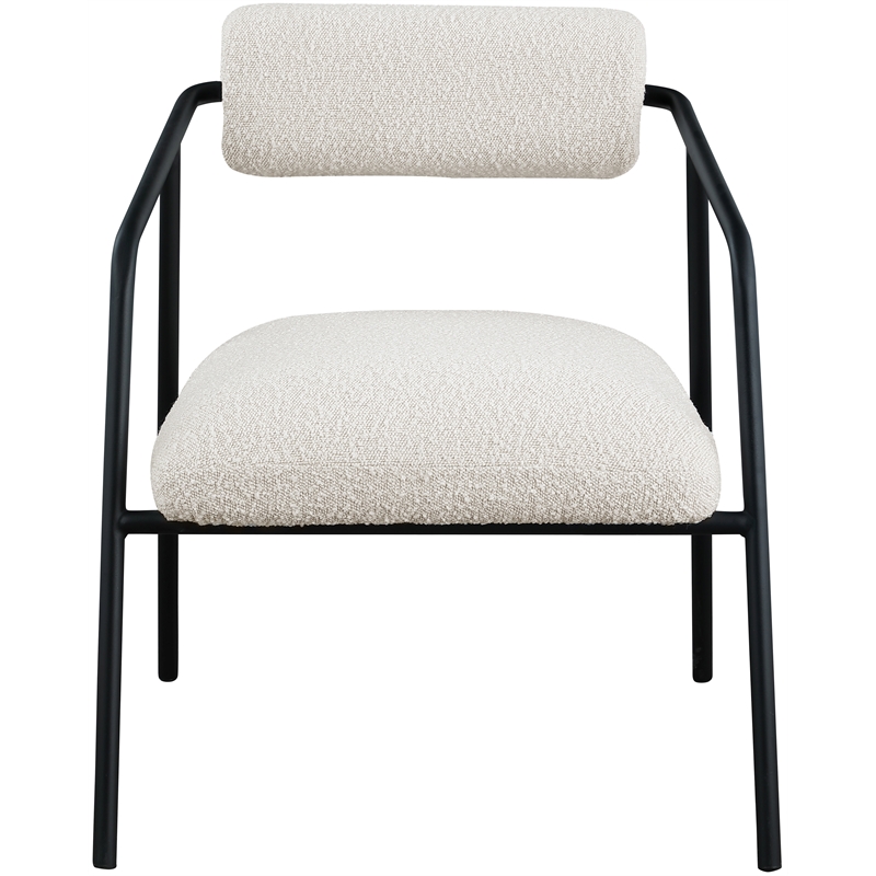 Meridian Furniture Carly Cream Boucle Fabric Accent Chair