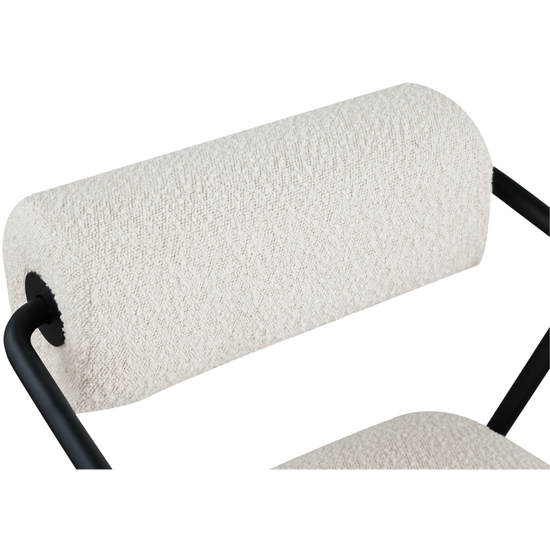 Meridian Furniture Carly Cream Boucle Fabric Accent Chair