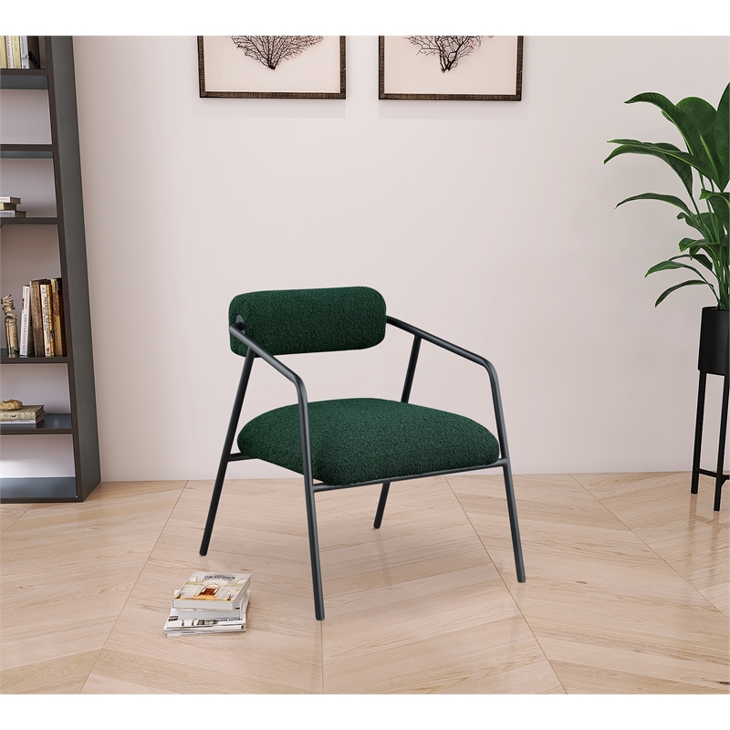 Meridian Furniture Carly Green Boucle Fabric Accent Chair