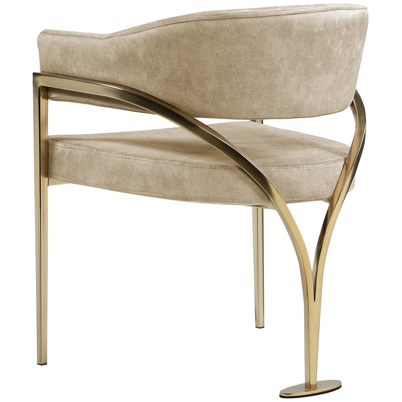 Meridian Furniture Madelyn Beige Velvet Dining Chair (Set of 2)