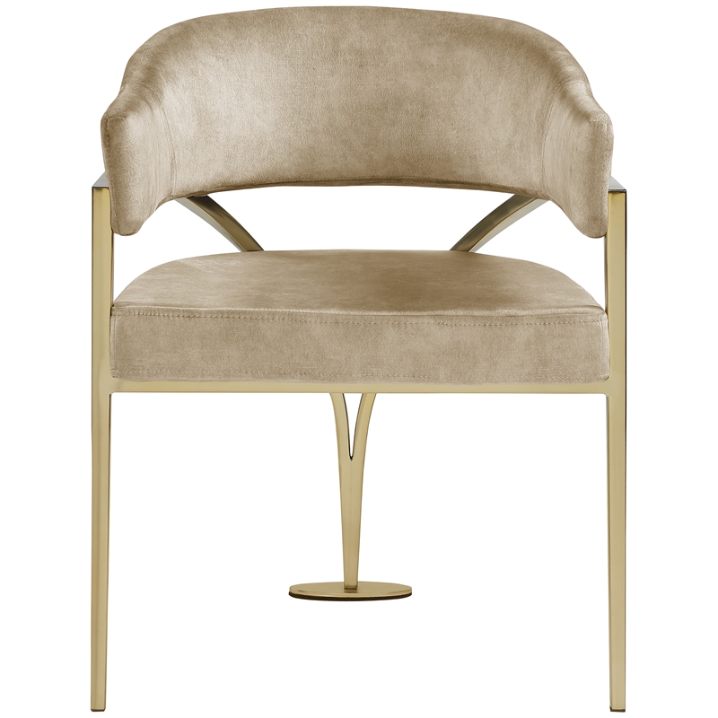 Meridian Furniture Madelyn Beige Velvet Dining Chair (Set of 2)