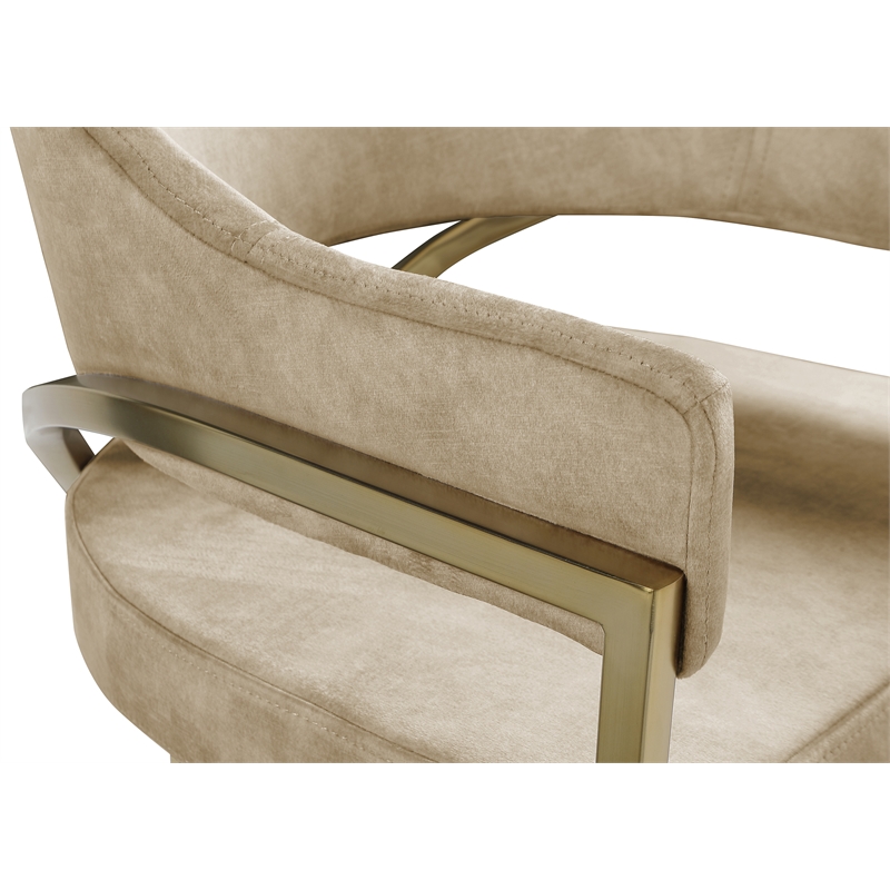 Meridian Furniture Madelyn Beige Velvet Dining Chair (Set of 2)