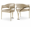 Meridian Furniture Madelyn Beige Velvet Dining Chair (Set of 2)