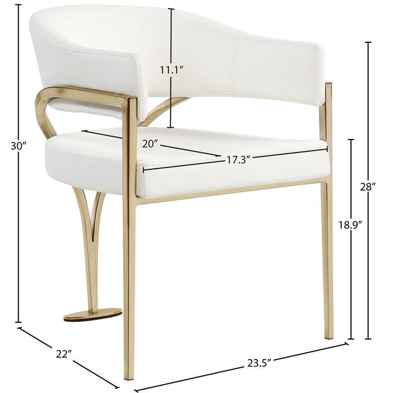 Meridian Furniture Madelyn Cream Vegan Leather Dining Chair (Set of 2)