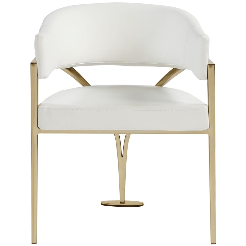 Meridian Furniture Madelyn Cream Vegan Leather Dining Chair (Set of 2)