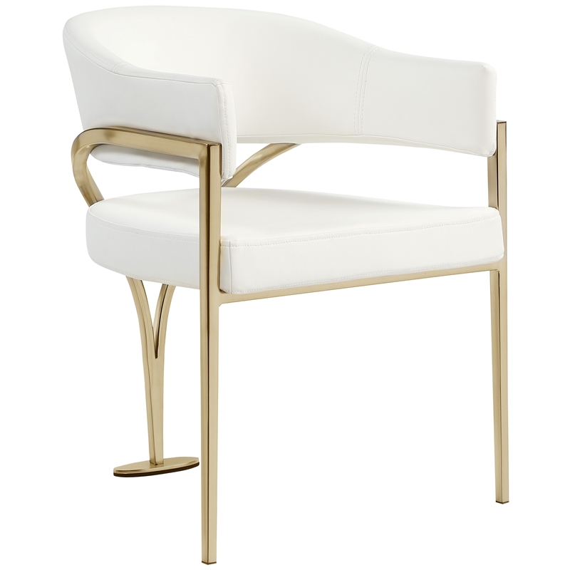 Meridian Furniture Madelyn Cream Vegan Leather Dining Chair (Set of 2)