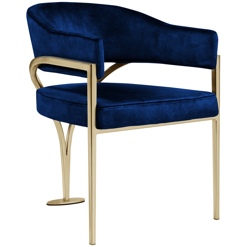 Meridian Furniture Madelyn Navy Velvet Dining Chair (Set of 2)