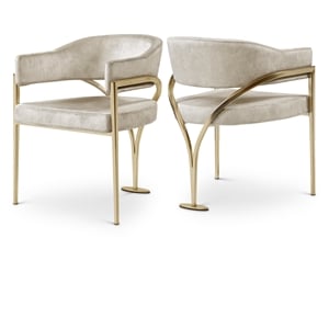 Meridian Furniture Madelyn Stone Velvet Dining Chair (Set of 2)