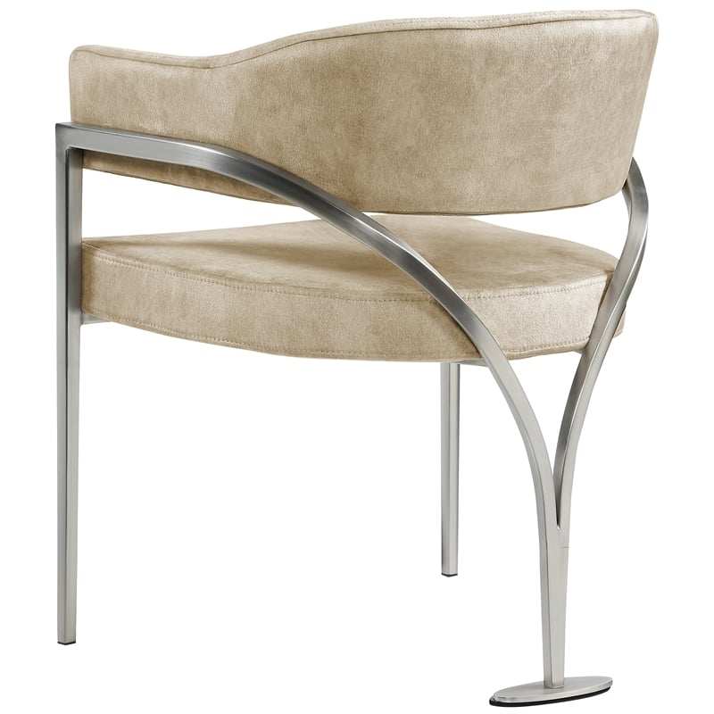 Meridian Furniture Madelyn Beige Velvet Dining Chair (Set of 2)