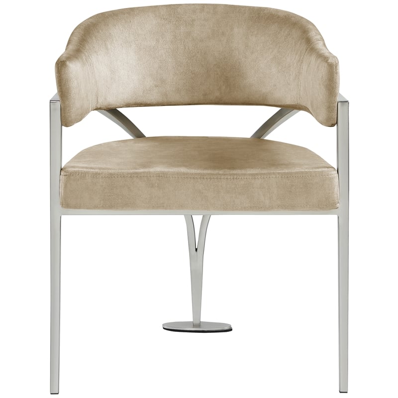 Meridian Furniture Madelyn Beige Velvet Dining Chair (Set of 2)