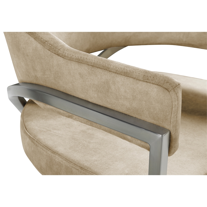 Meridian Furniture Madelyn Beige Velvet Dining Chair (Set of 2)