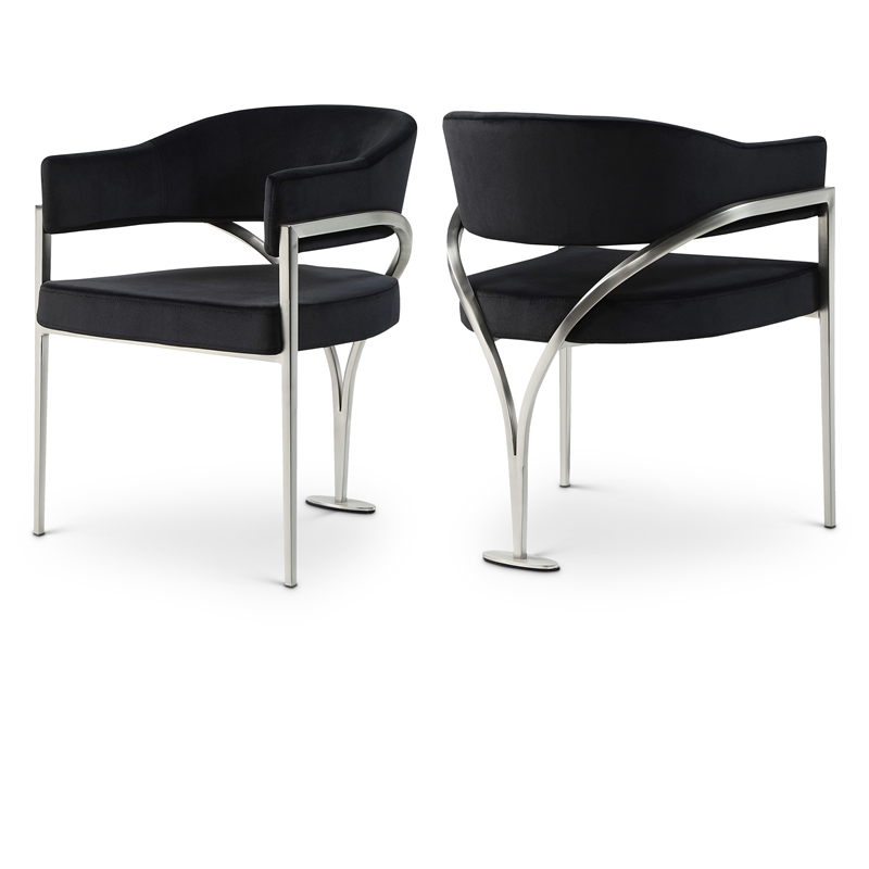 Meridian Furniture Madelyn Black Velvet Dining Chair (Set of 2)