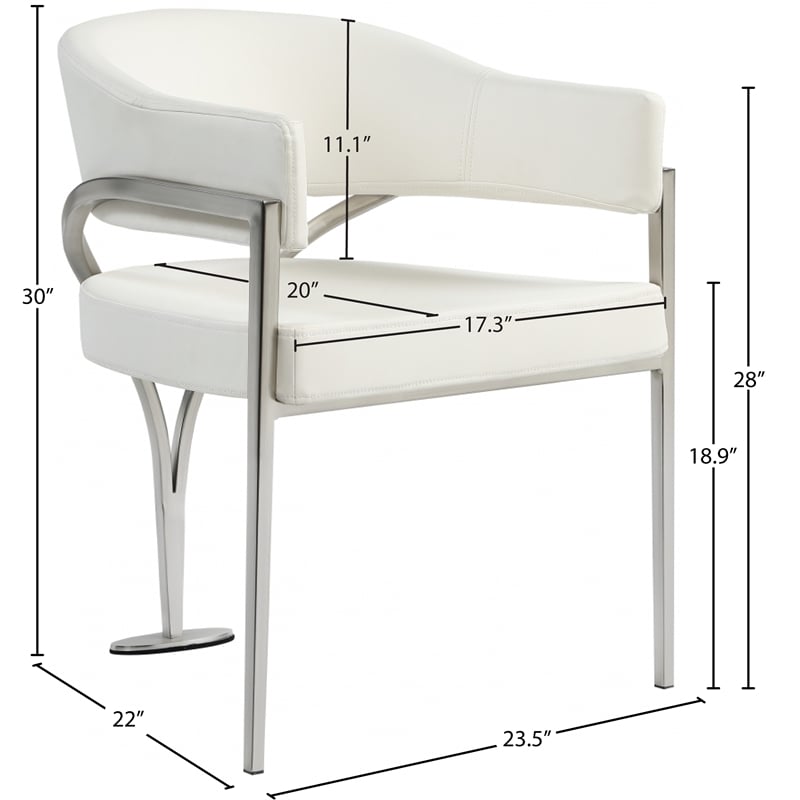 Meridian Furniture Madelyn Cream Vegan Leather Dining Chair (Set of 2)