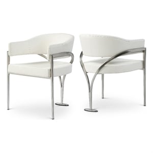 Meridian Furniture Madelyn Cream Vegan Leather Dining Chair (Set of 2)