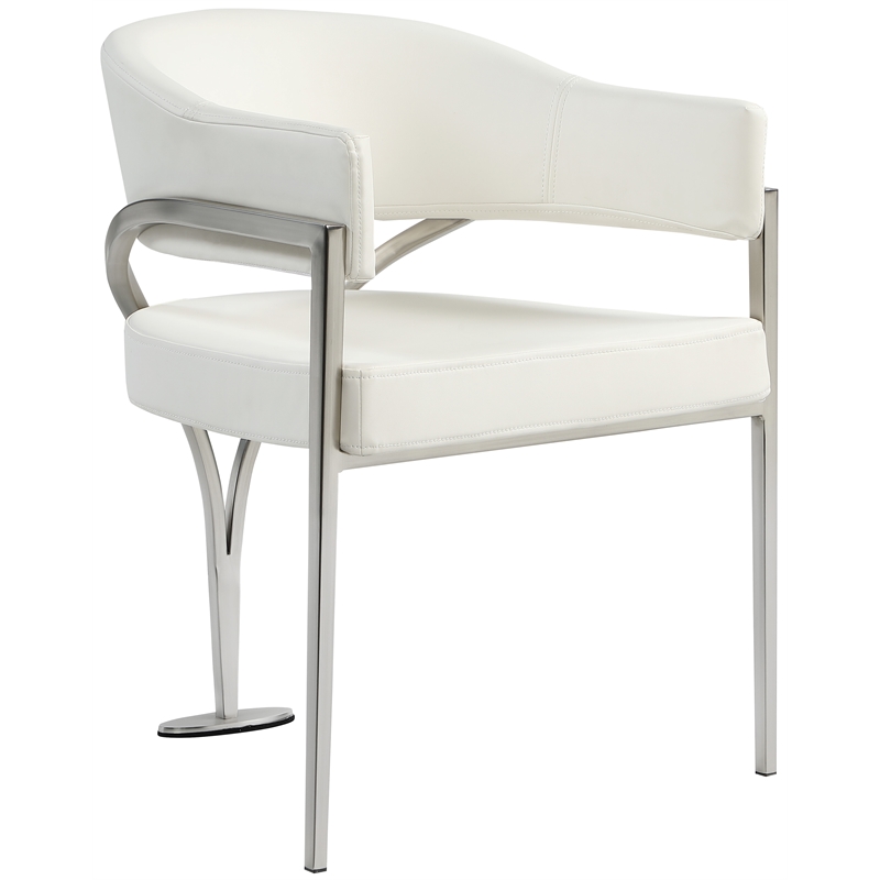 Meridian Furniture Madelyn Cream Vegan Leather Dining Chair (Set of 2)