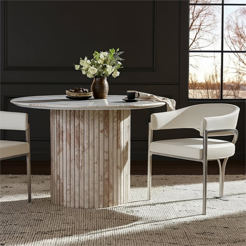 Meridian Furniture Madelyn Cream Vegan Leather Dining Chair (Set of 2)