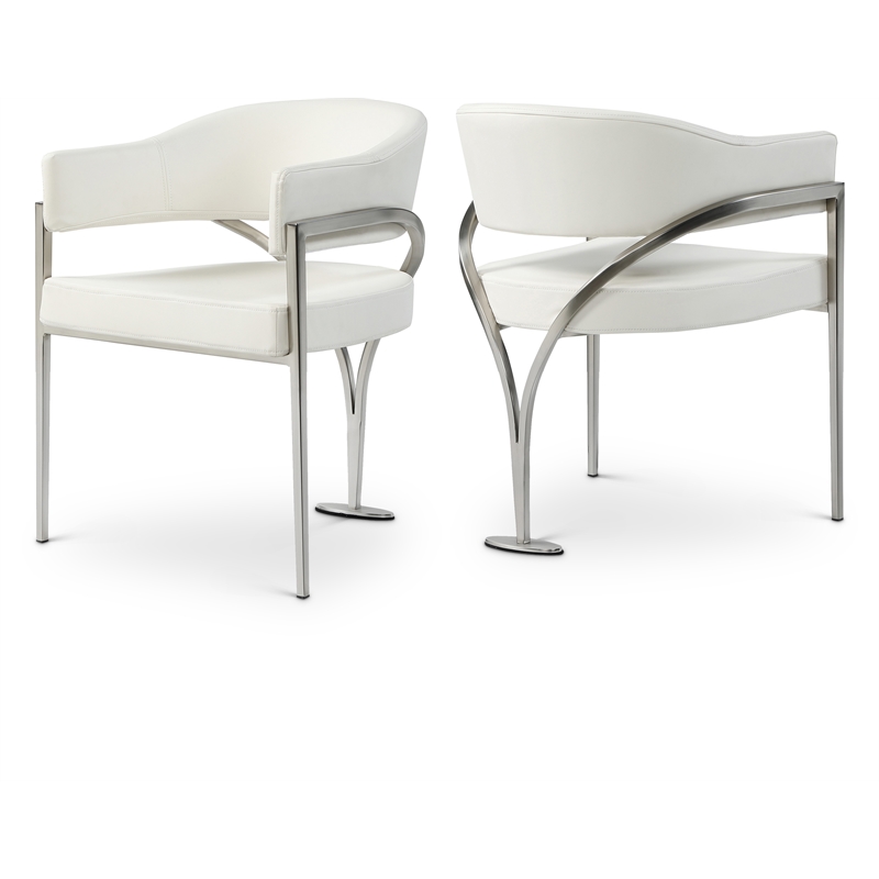 Meridian Furniture Madelyn Cream Vegan Leather Dining Chair (Set of 2)