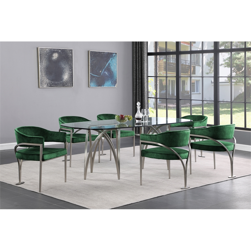 Meridian Furniture Madelyn Green Velvet Dining Chair (Set of 2)