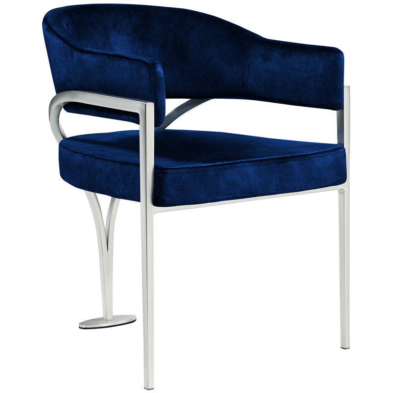 Meridian Furniture Madelyn Navy Velvet Dining Chair (Set of 2)