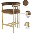 Meridian Furniture Marcello Brown Velvet Counter Stool (Set of 2)