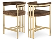 Meridian Furniture Marcello Brown Velvet Counter Stool (Set of 2)