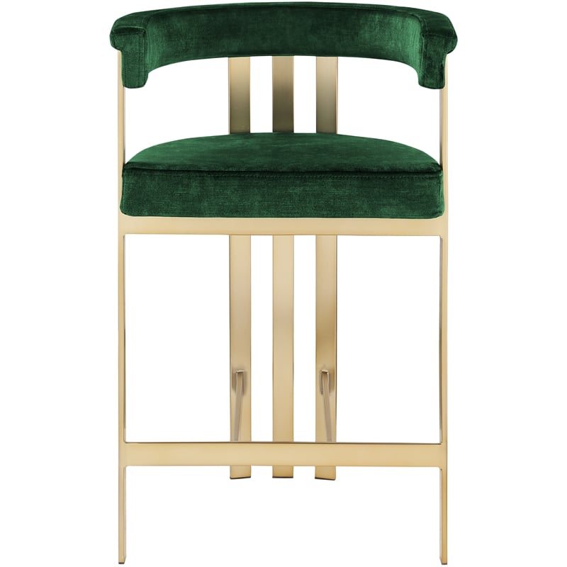 Meridian Furniture Marcello Green Velvet Counter Stool (Set of 2)