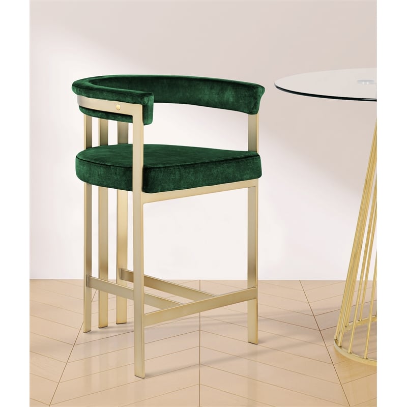 Meridian Furniture Marcello Green Velvet Counter Stool (Set of 2)