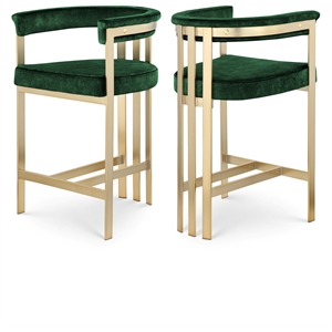 Meridian Furniture Marcello Green Velvet Counter Stool (Set of 2)