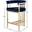 Meridian Furniture Marcello Navy Velvet Counter Stool (Set of 2)