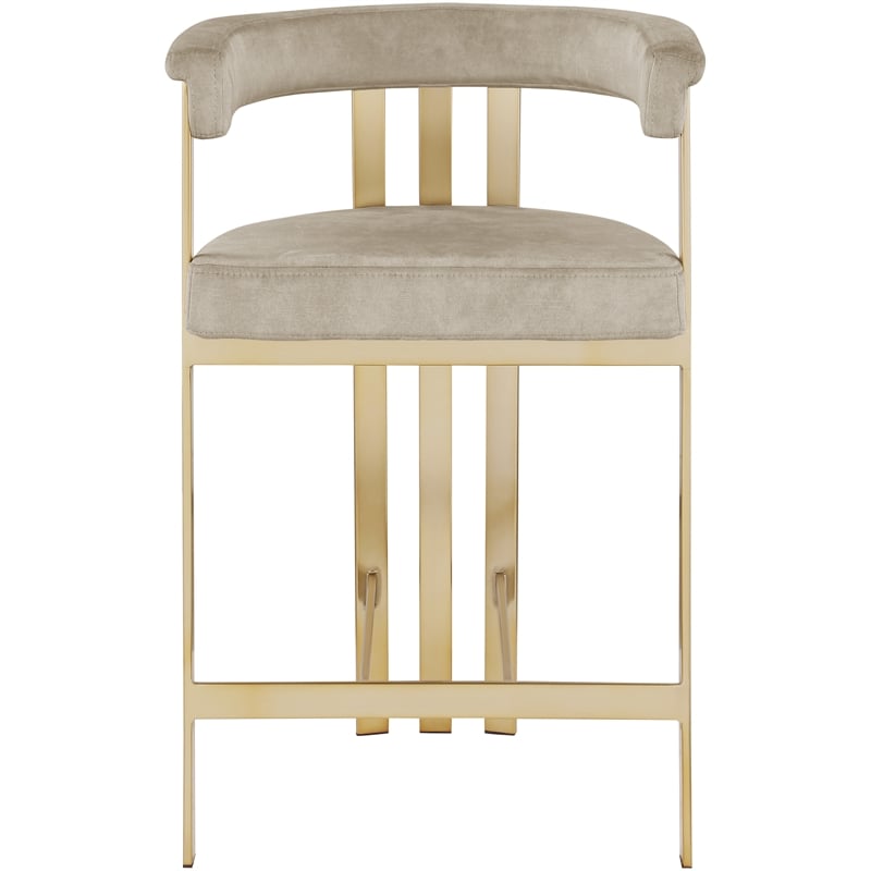 Meridian Furniture Marcello Stone Velvet Counter Stool (Set of 2)
