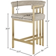 Meridian Furniture Marcello Stone Velvet Counter Stool (Set of 2)